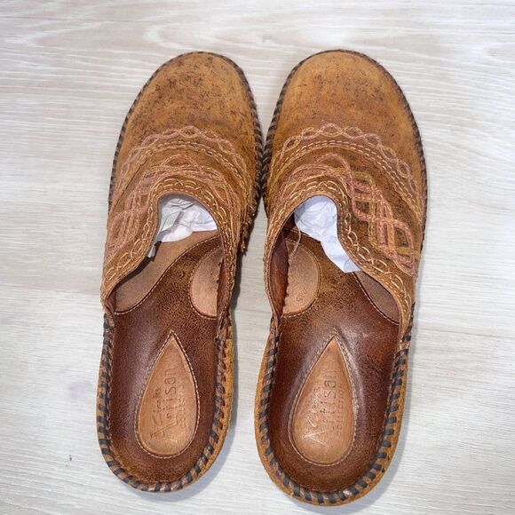 Clarks Artisan Stitched Driving Mule Clogs Brown Leather 72932 Women's 7.5 - Picture 11 of 11